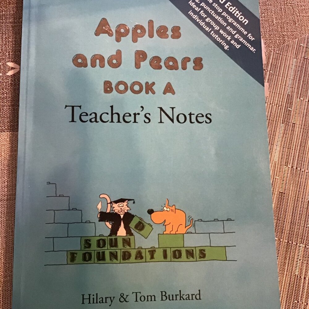 Apples and Pears Book A Teacher' Notes--Homeschooling for writing/spelling